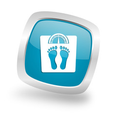 Aufkleber - weight square blue glossy chrome silver metallic web icon