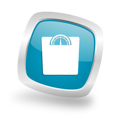Aufkleber - weight square blue glossy chrome silver metallic web icon