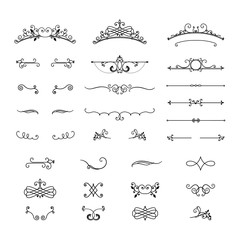 Wall Mural - set of vintage design elements