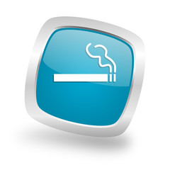 Poster - cigarette square blue glossy chrome silver metallic web icon