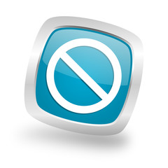 Aufkleber - access denied square blue glossy chrome silver metallic web icon