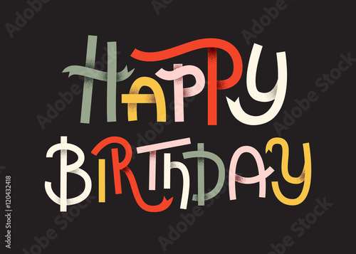 Happy Birthday Colorful typographic poster Poster
