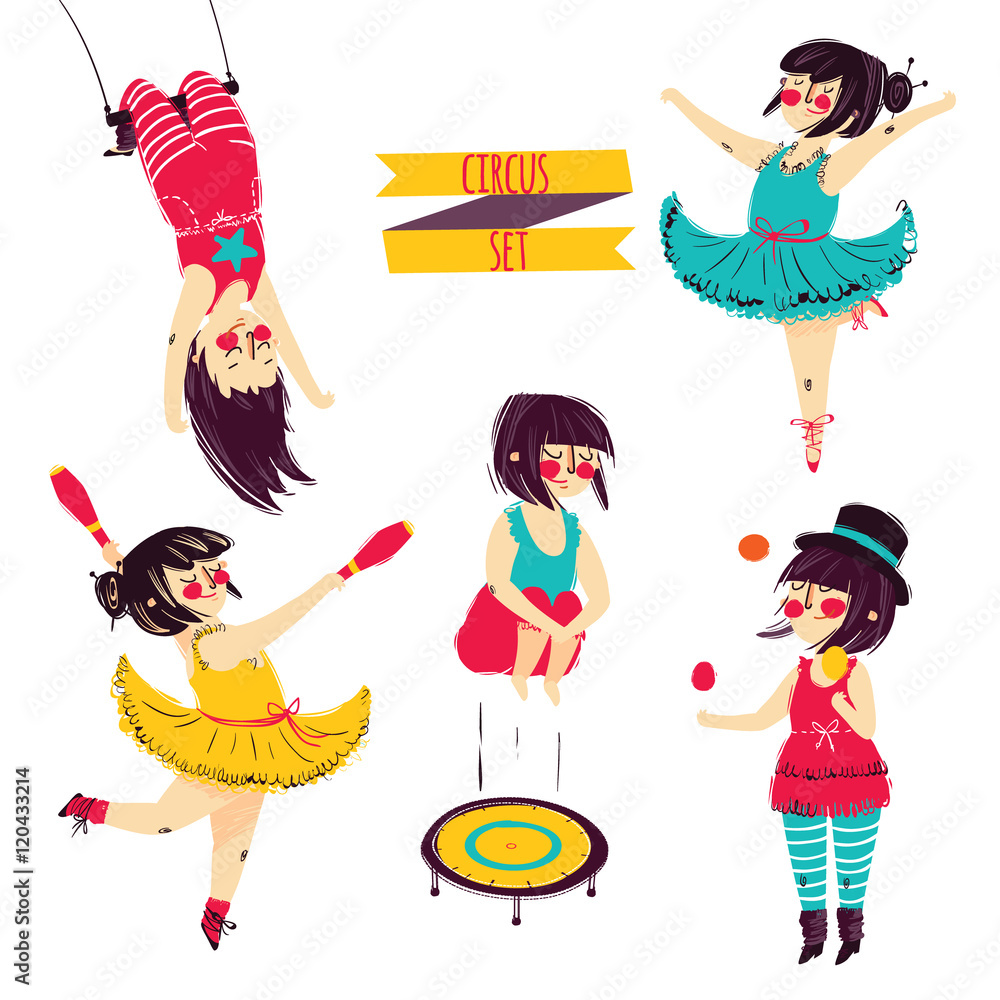 Cute circus set Stock Vector | Adobe Stock