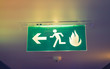 © jannoon028 - Fire exit ( Filtered image processed vintage effect. ) .