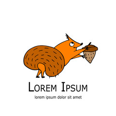 Poster - Funny squirrel with nut for your design