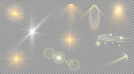 Wall Mural - glow light effect. star burst with sparkles. sunlight.