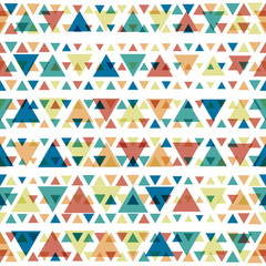 Poster - Seamless vector color triangles pattern.