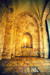 Wall Mural - Ancient wall in old city Jerusalem