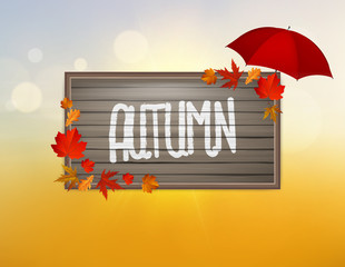 Wall Mural - Autumn abstract backdrop design on bokeh autumn background, eps 10 Vector design.

