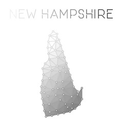 New Hampshire polygonal vector map. Molecular structure US state map design. Network connections polygonal New Hampshire map in geometric style for your infographics.