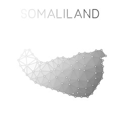 Somaliland polygonal vector map. Molecular structure country map design. Network connections polygonal Somaliland map in geometric style for your infographics.