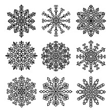 Vector Snowflakes Mandala Set