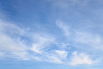 blue sky and clouds.