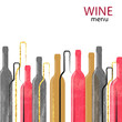 Abstract watercolor wine alcohol background with place for text. Vector illustration of wine bottles.