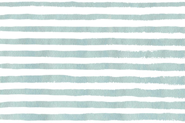 Watercolor light blue stripe grunge pattern.