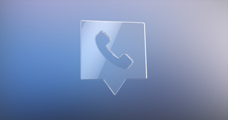 Phone Message Glass 3d Icon