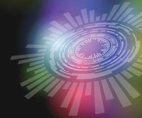 Aufkleber - technological abstract background pattern, radiation and location, vector illustration