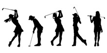 Golf Girl Silhouettes