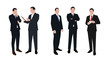 © michalsanca - Businessman character set in various poses. Flat vector illustra