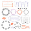 Document And Blank Grunge Stamps Set