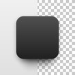 © molaruso - Black abstract app icon, blank button template with realistic shadow and light background for design concepts, web sites, user interfaces, UI, applications, apps, mock-ups. Vector illustration.