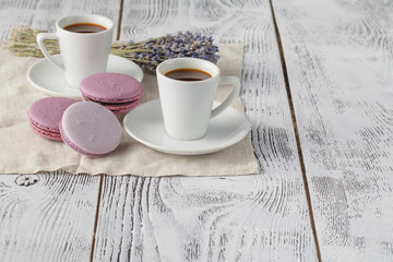 Two coffee cups on white background