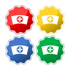 Sticker - Nurse hat icon - Vector