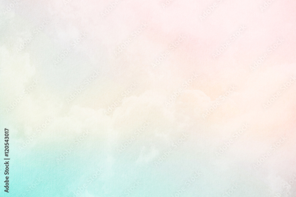 soft cloud and sky with pastel gradient color and grunge paper texture ...