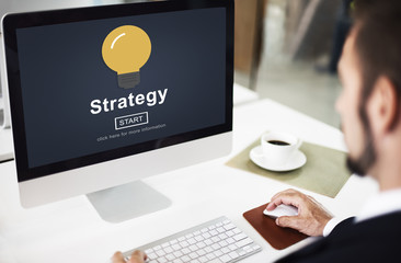 Strategy Light Bulb Icon Homepage Concept