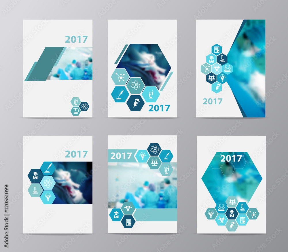 Blue annual report brochure flyer design layout template vector Stock ...