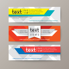Wall Mural - set of modern web banners template with colorful abstract background