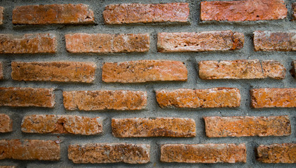 Poster - Red bricks on the old wall , texture Background