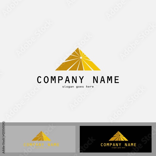 Gold Pyramid Triangle Abstract Icon Symbol Logo Vector Buy