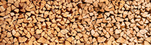 Stack Of Wood Logs, Header Wooden Abstract Background