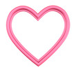 Pink heart picture frame isolated on white. 3D illustration.