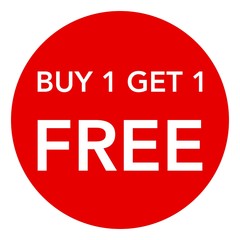 Buy one get one free, promotional sale label