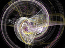 Abstract Swirling White And Yellow Fractal