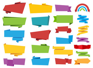 Wall Mural - label banner ribbon vector