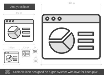 Wall Mural - analytics line icon.