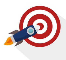 efficiency target rocket success design isolated vector illustration eps 10