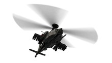 Armed Longbow Apache Helicopter In Flight Isolated On White 
