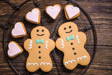 Homosexual gay couple made of Christmas cookies