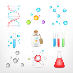 science icons on white