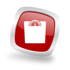 Aufkleber - weight square red glossy chrome silver metallic web icon