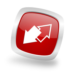 Aufkleber - exchange square red glossy chrome silver metallic web icon