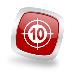 Poster - target square red glossy chrome silver metallic web icon