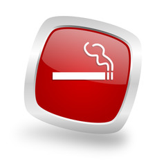 Poster - cigarette square red glossy chrome silver metallic web icon