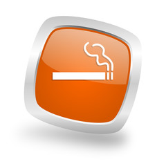 Poster - cigarette square orange glossy chrome silver metallic web icon