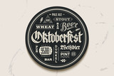 Fototapeta  - Coaster beer with lettering for Oktoberfest Festival