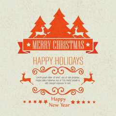 card merry christmas and new year design isolated vector illustration eps 10